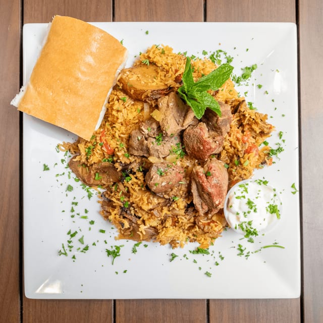 Palestinian Lamb Maqluba.